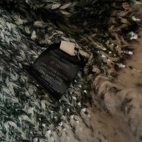 Isabel Marant Etoile Persan Cardigan Zip Up Ivory Thick Hooded Sweater Sz EU 38 - Picture 12 of 13